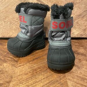 Sorel Charcoal and Black Kids' Boots
